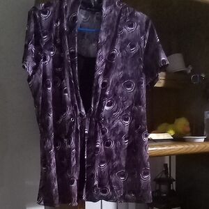 Men's Stylish Purple Patterned Shirt Jacket